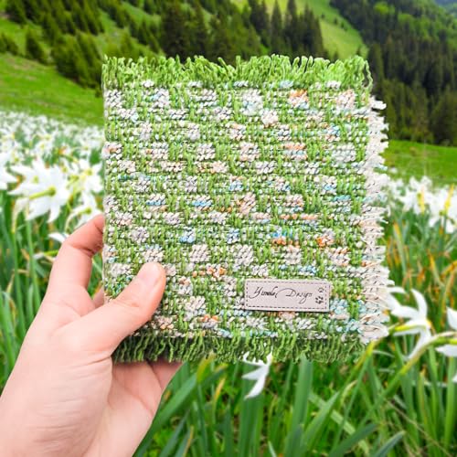 Cuaderno de acuarela bordado verde de 140lb para viaje y pintura