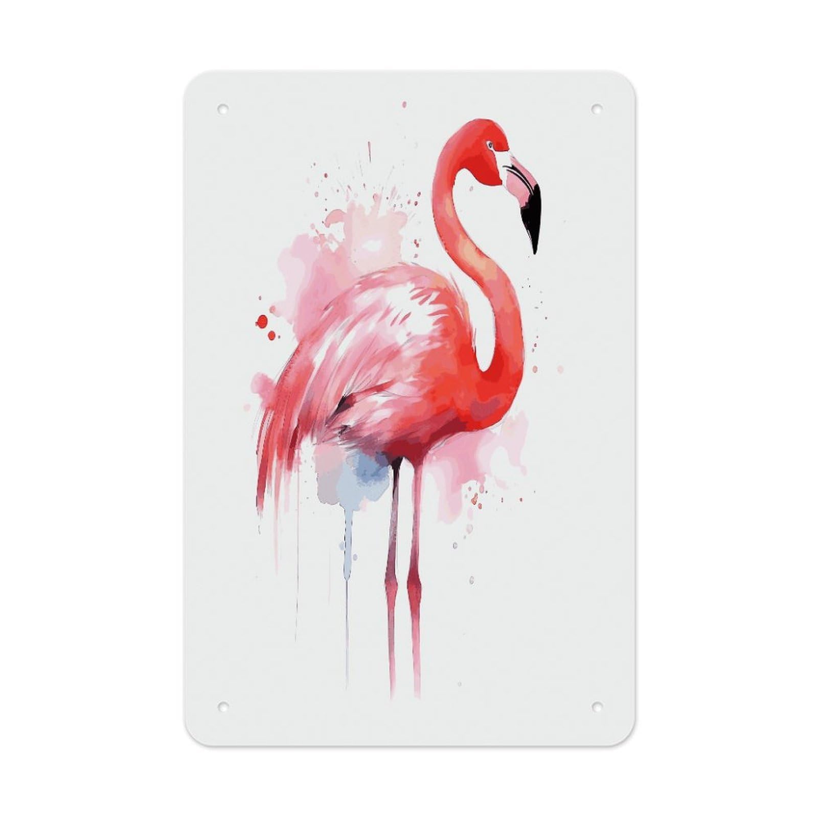 VstaDank Pink Flamingo Watercolor Metal Tin Signs Personalized Wall Art Prints Decoration Art Poster Funny Vintage Tin Sign Iron Sheet Painting Metal Signboard Decor Painting for Wall Decor