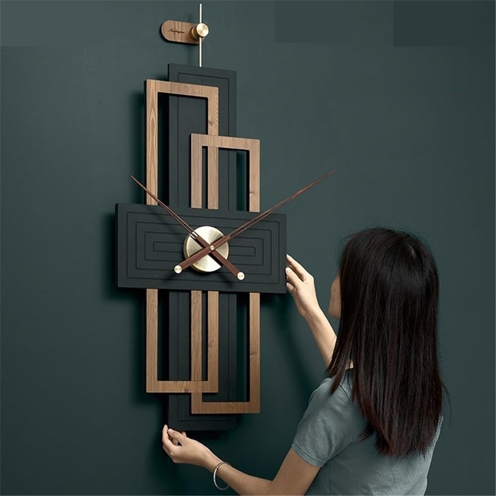 Decorativa Reloj de Pared Moderno Grande 40 x 94 cm, decoración Fondo for Oficina, Sala Estar, Cocina y Escuela para Oficina(Negro)