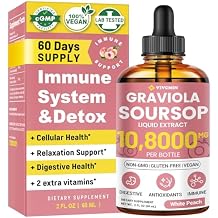 vivcmin Graviola Soursop Leaf Extract Liquid - Soursop Bitters Liquid, Support Immune, Relax, Liver and Sleep, Sugar & Alcohol-Free, Highly Absorbable Formula, White Peach Flavor, 2 Fl Oz