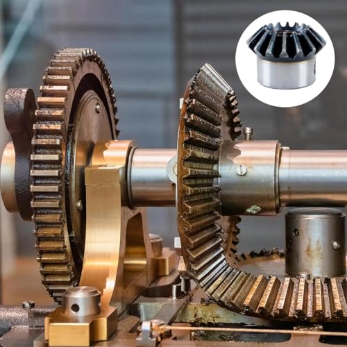 Alide 2-teiliges Kegelrad, 16 Zähne, 8 mm Wellenloch, 1:1 konisches Kegelrad, Kettenrad, 45 Stahl, 1,5 Modul, 90 ° Lenkrad mit für Hardware, mechanisch
