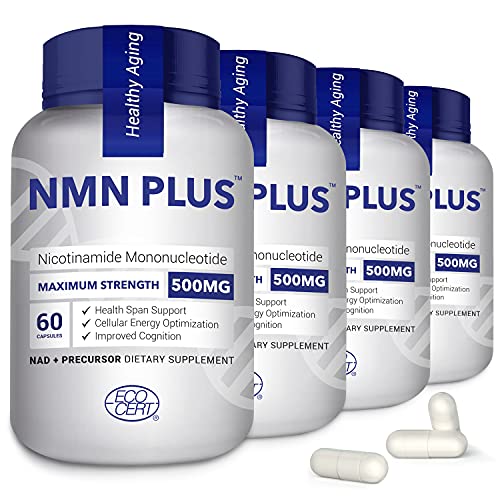 Maximum Strength NMN Capsules, 500mg, Naturally Boost NAD Levels for Mental Performance& Anti Aging, 60 Capsules NMN Supplement (240 Count(Pack of 4))