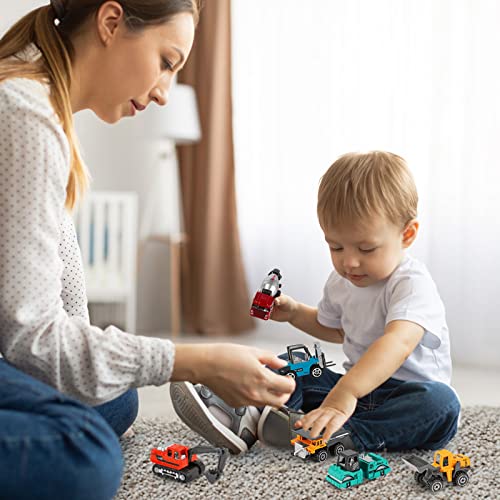 YIMORE Mini Lastwagen Autos für Jungs Bunt Baufahrzeuge Spielzeug Geschenkset für Kinder ab 3 Jahren (6 pcs)