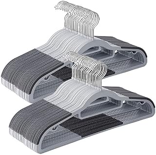 SONGMICS Pack of 50 Coat Hangers, Heavy Duty Plastic Hangers with Non-Slip Design