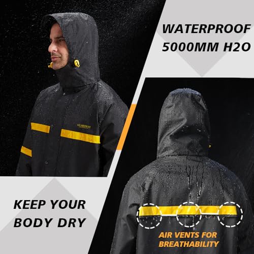 Rain Coats for Men Waterproof Hooded Long Raincoat Breathable Rain Jacket Rain Poncho for Outdoor Activity and Work4