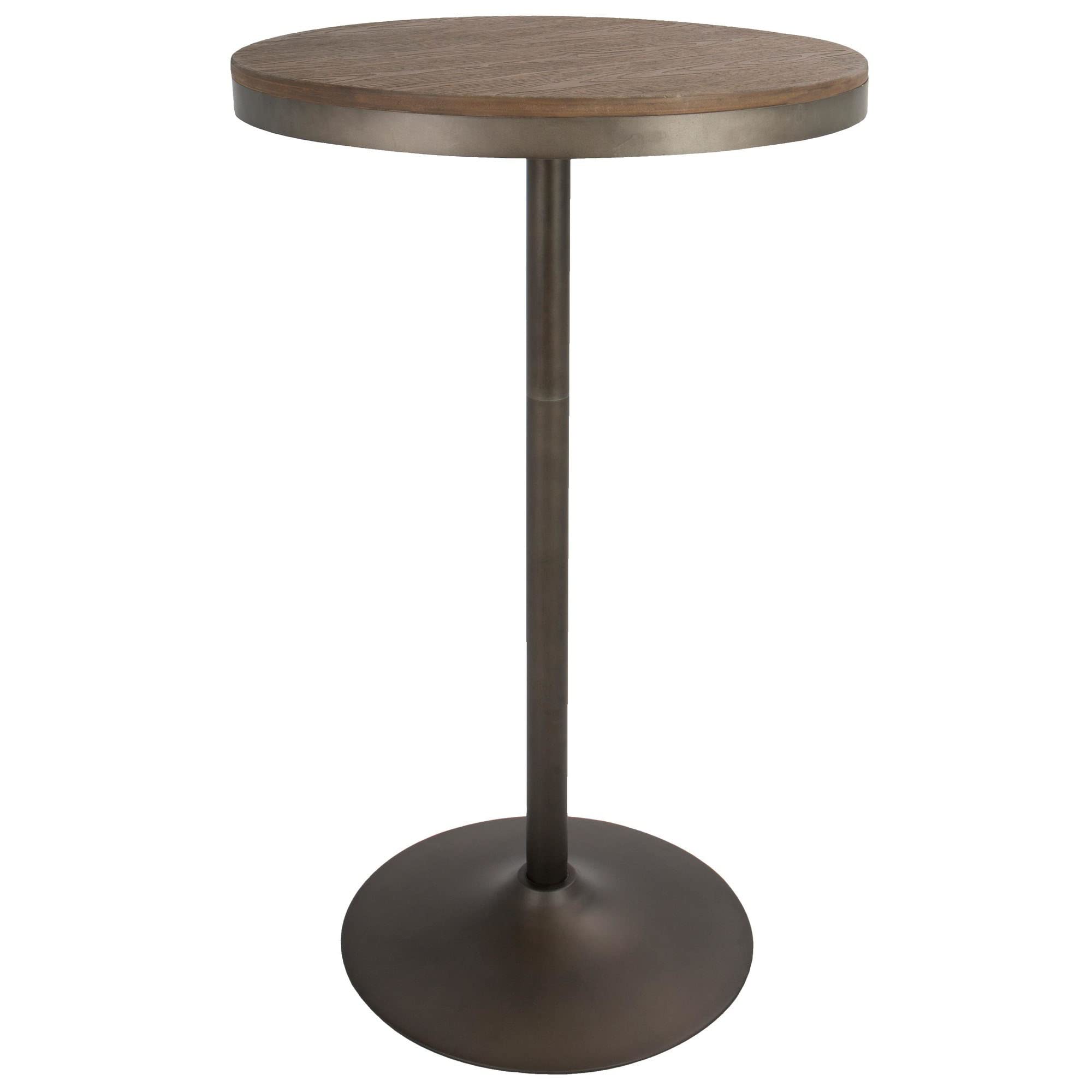 LumiSource Dakota Bar Table, Adjustable Bar Table, Bar Height Dining Table, Round Bar Table, High Top Table, Pub Table Bar Height, Bistro Tables