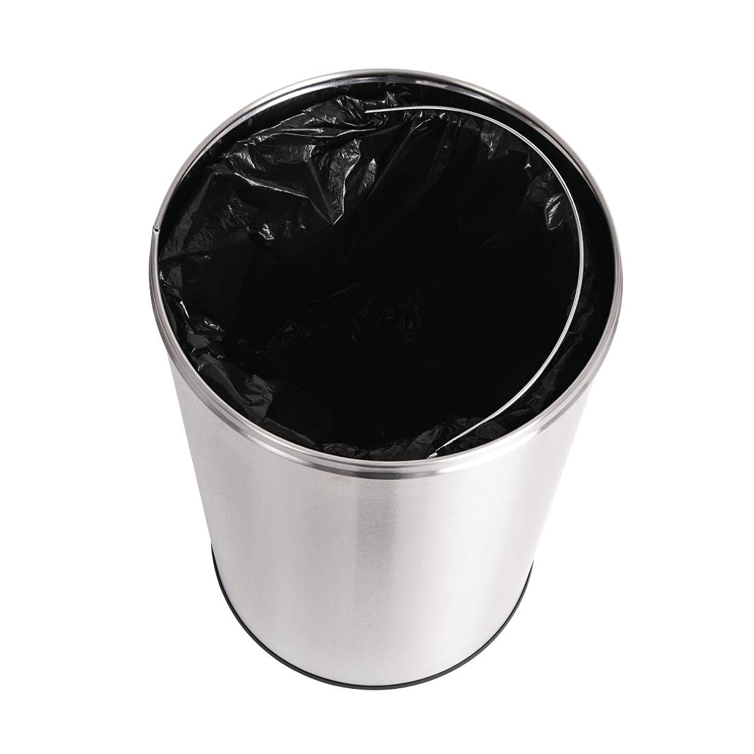 Bolero Cubo de basura con tapa abierta, 40 l, acero inoxidable