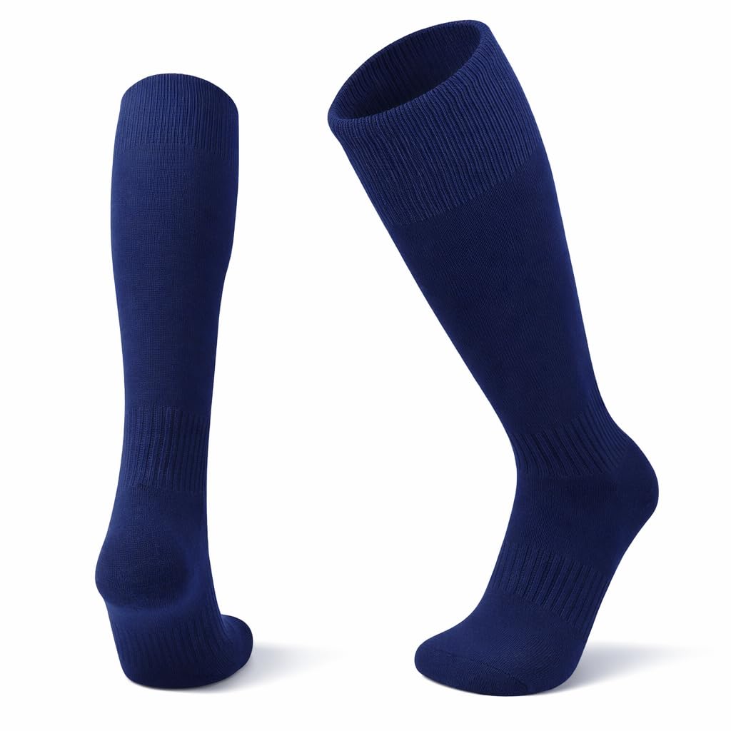 1STLY FITNESS Adults Knee High Football Rugby Hockey Socks - 1 Pair Navy