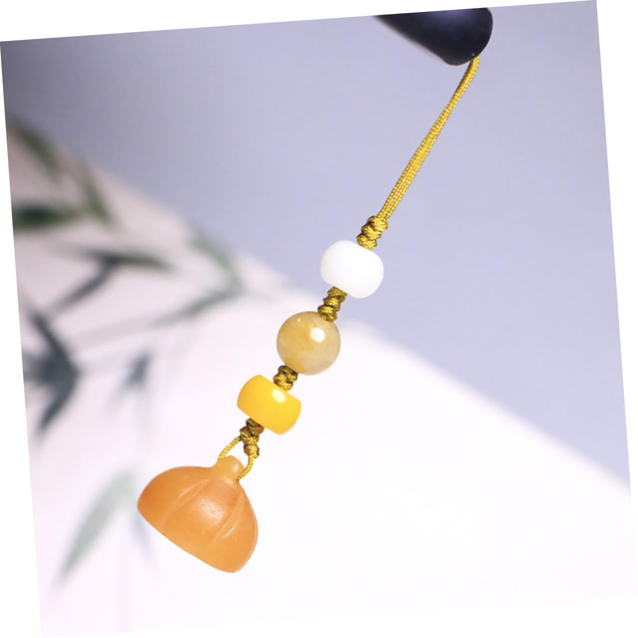 SHINEOFI Colgante de Jade de Vaina de Cuerda Decorativa para Teléfono y Accesorios para Claves Disks y Elegante para Jade
