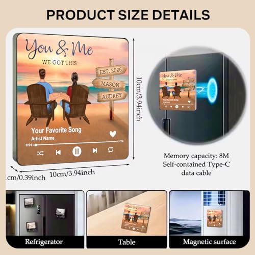 Imán decorativo de música personalizado para pareja miniatura 5