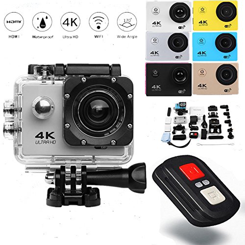 Action Kamera Ultra-HD-Bildschirm Wasserdicht Camcorder 170 Grad Weitwinkel-Objektiv Unterwasserkamera mit wiederaufladbaren