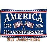 Yesuavt 3Ply 250 Year American Anniversary Flag Anniversary Usa Flag 3x5 Ft Outdoor We The People 1776 Flags for Outside House Indoor Yard Patriotic Banner Decor