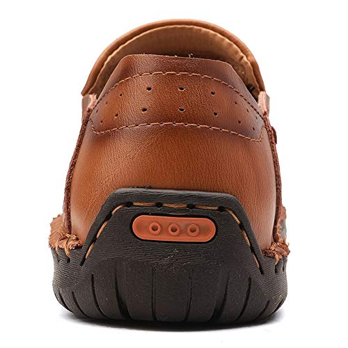 Driving Loafers for Men Boat Shoes Slip On Elastic Bands Synthetic Leather Super Soft Lug Sole Experienced Stitched Solid Color Round Toe3