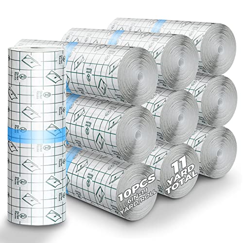 BFONS Tattoo Aftercare Waterproof Bandages 6 in x 11 yd Tattoo Cover Up Tape, Tattoo Supplies Second Skin Bandage Flat Roll Transparent Film Wound Healing Protective Clear Sterile and Safe Bandages