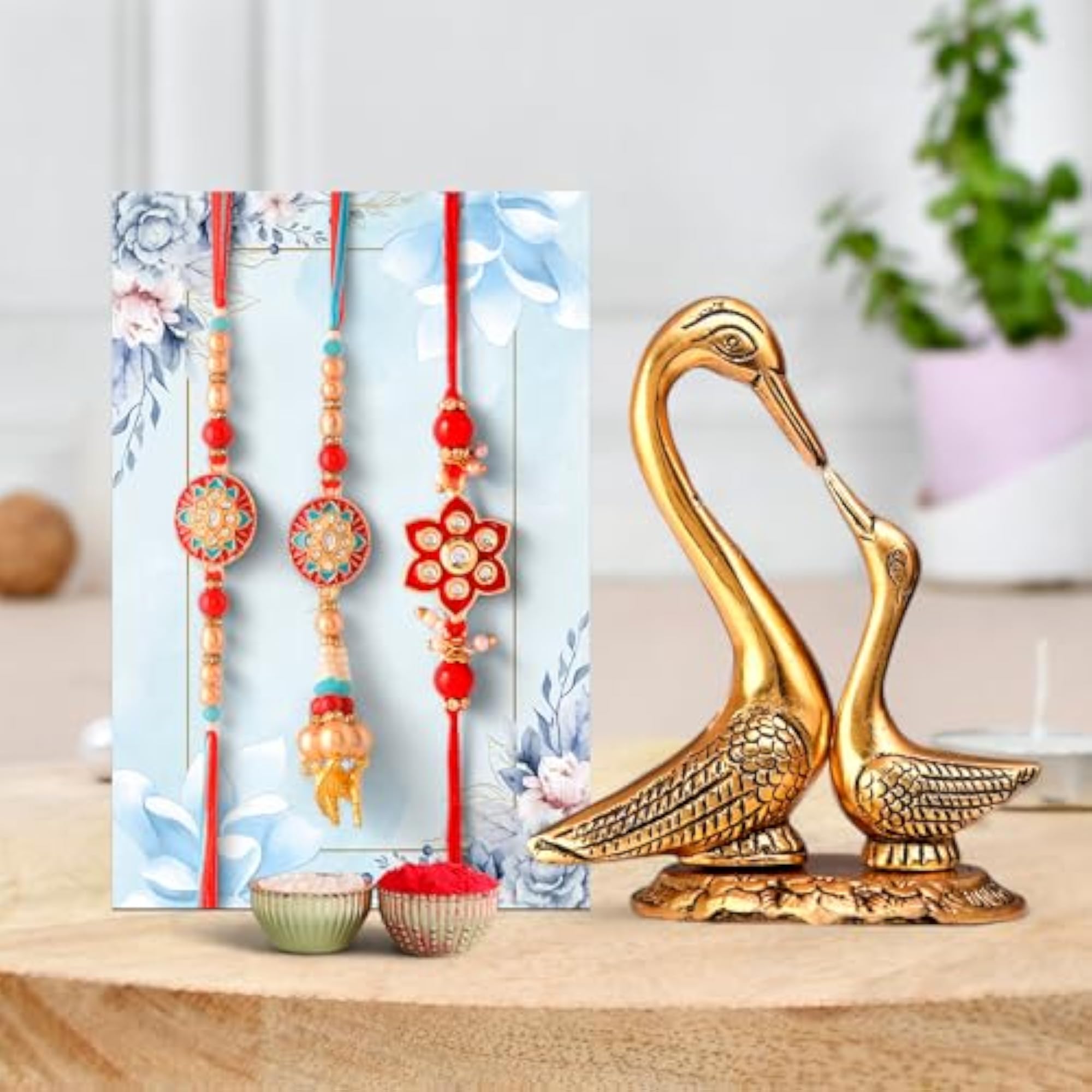 Rakhi Combo with Swan Set