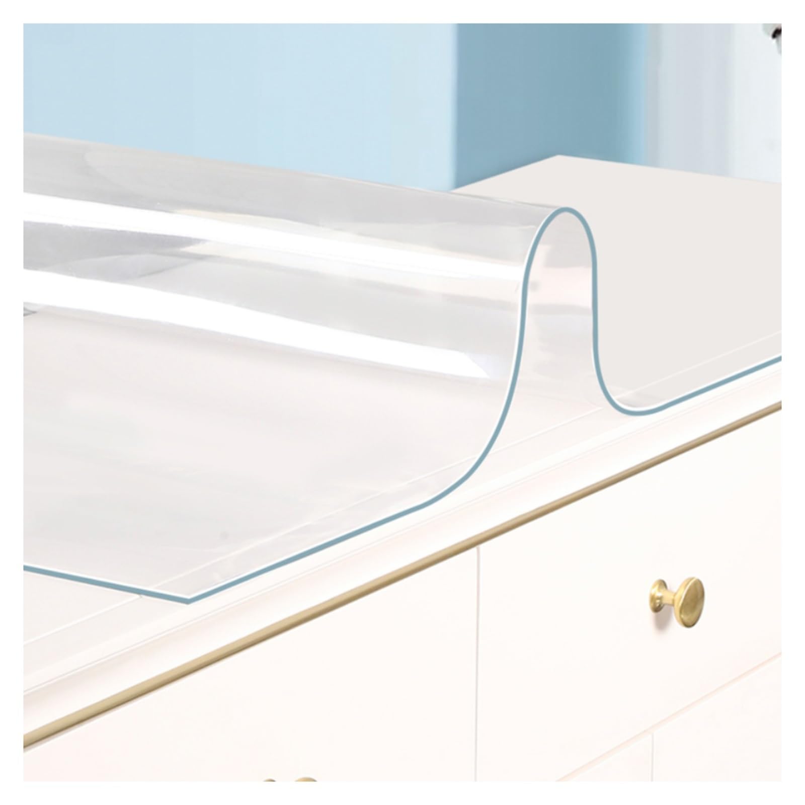 Tischfolie transparent，Wasserdicht Hitzebeständig Kratzfest Tischdecke Tischfolie Tischschutz für Ihren Tisch Für Esstische, Schreibtische und Kleiderschränke(90x170cm/35.4x66.9in)