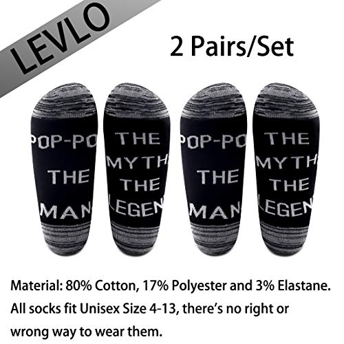 LEVLO Pop Gift Pop-Pop the Man The Myth The Legend Socks Father's Day Gift for Dad Grandpa Men Birthday Gift2