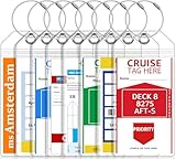 8 Pack Cruise Luggage Tag Holders for Carnival, NCL, Princess, MSC, Norwegian Cruise Ship Essentials Must Haves 2025 & 2026 by FUNMCAN, Clear Plastic Tags Cruise Travel Essentials with Waterproof