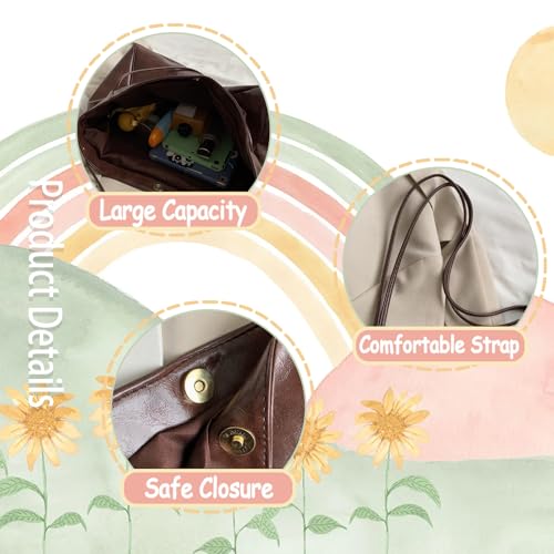 Bolso tote de poliuretano grande con cierre de botón, bolso de hombro espacioso para mujeres, ideal para el trabajo y viajes miniatura 4