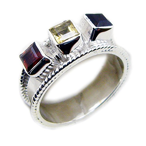 Bague argent sterling 925 multicolore anti-ternissement hypoallergénique