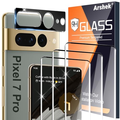 [3+1 Pack] for Google Pixel 7 Pro Screen Protector 9H Tempered Glass Ultrasonic Fingerprint Compatible 3D Curved HD Clear Scratch Resistant for Google Pixel 7 Pro 5G Glass Screen Protector