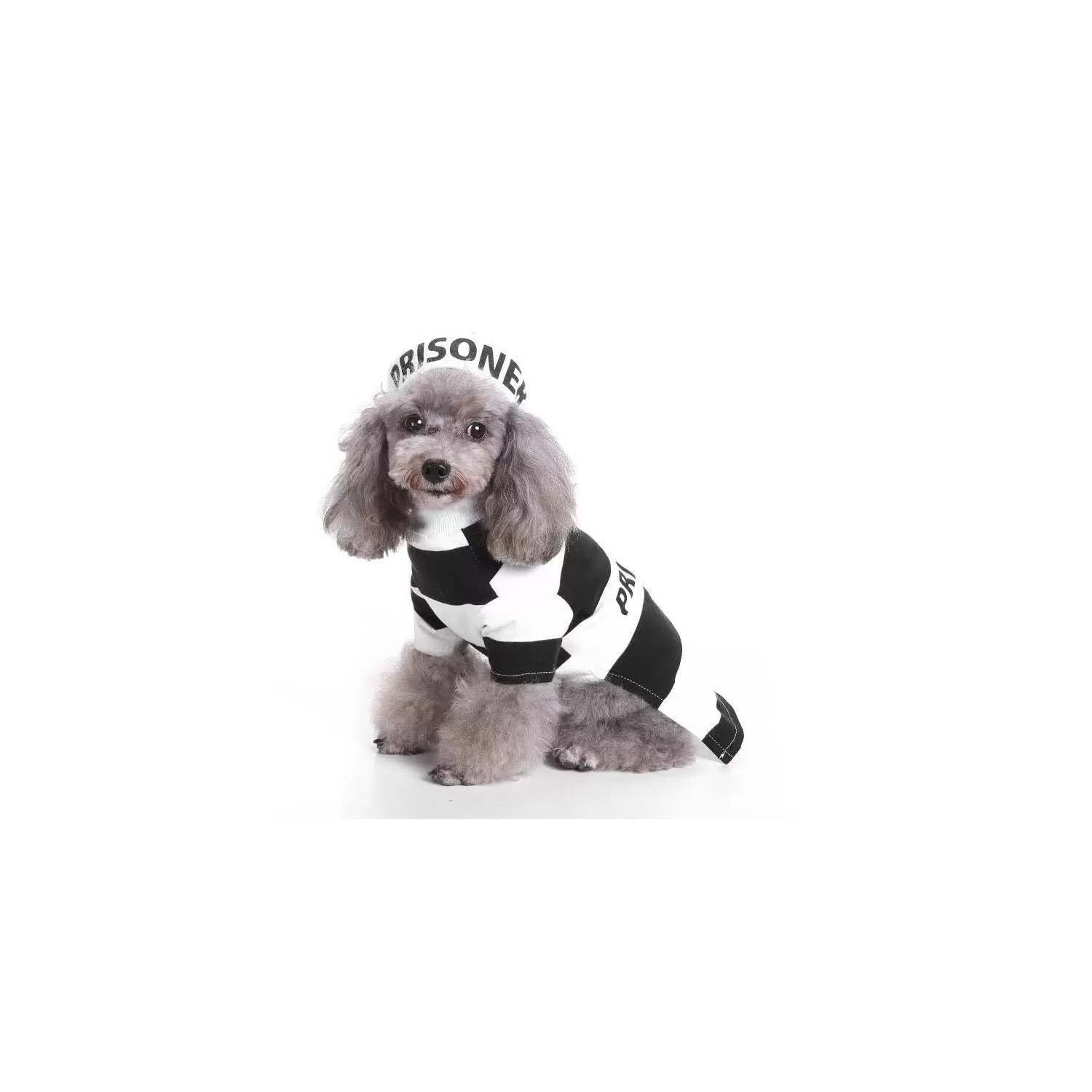 Pet Life Striped Retro Inmate Prisoner Pet Dog Costume Uniform