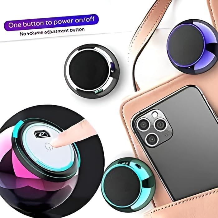 Image of Round Mini Speaker Boost 4 Colourful Wireless Bluetooth Speaker, Mini Electroplating Round Steel, Random Colour (Pack of 1)