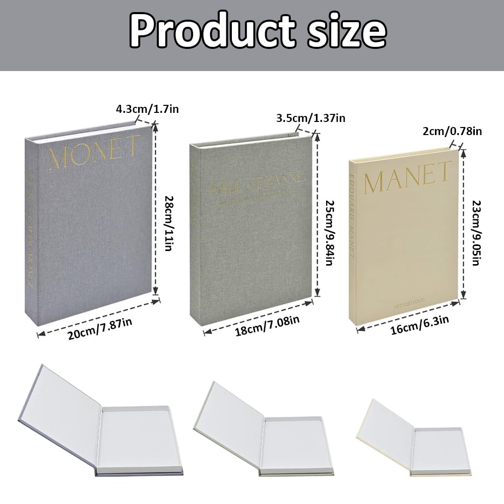 Set Di 3 Libri Decorativi Per La Casa, Libri Decorativi, Librida Tavolino, Scatole Impilabili In Lino, Libri DecorativiFinti, Per Librerie e Tavolini Da Caffè
