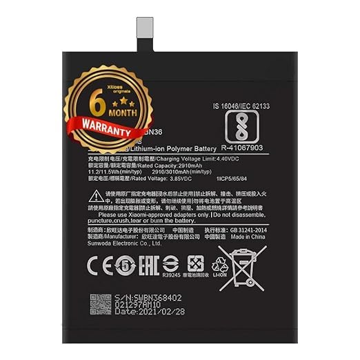 Image of BN36 Battery for Redmi A2 / 6X /M1804D2SG / M1804D2SI / MZB6440IN Battery with 6 Month Warranty**** (Y61)