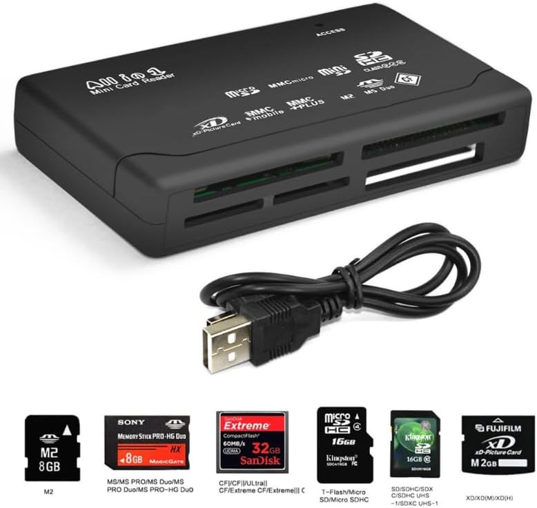 Miniatura 3 de Acuvar Lector de tarjetas de memoria compacto todo en 1 de ultra alta velocidad y escritor Plug and Play OSX Windows Chrome Compatible para tarjetas