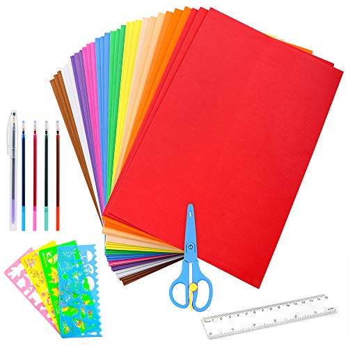 Caydo 30 Pieces A4 EVA Craft Foam Sheets 2mm Thick Assorted Colorful Crafting Sponge with Tools for Classroom Party Kids Art & Crafts Projects