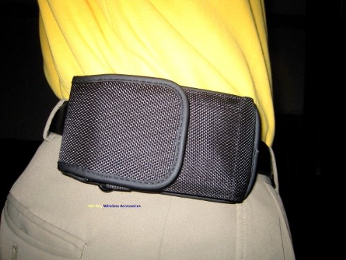 Mgbca Nylon Heavy Duty Xx-Large Canvas Horizontal/Vertical Black Holster Pouch Fits Samsung Galaxy S5 Sm-G900A At&T/Sm-G900P Sprint/Sm-G900R4 Us Cellular/Sm-G900T T-Mobile/Sm-G900V Verizon #TOP1