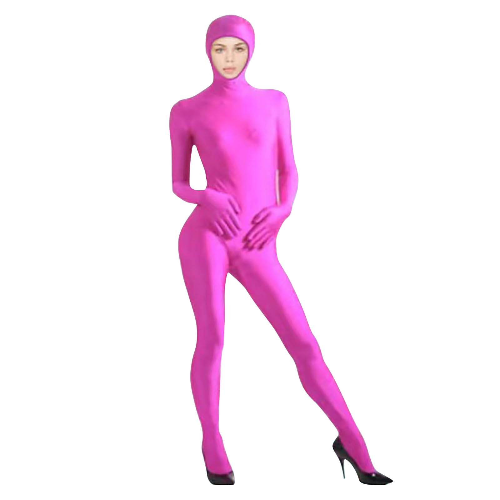 Orange Morph Suit, Full-Body Costume for Role Play & Halloween, Stretchy Orange Bodysuit with Face Opening, Great for Cosplay, Parties, Performances