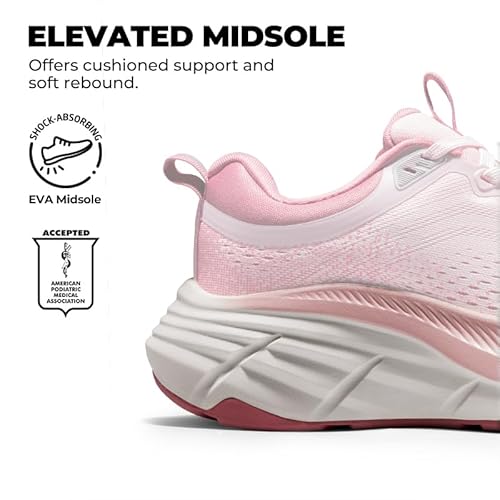 NORTIV 8 Women's Walking Shoes Cushion Comfortable ActiveBreeze Running Tennis Shoes Non-Slip Workout Gym Sports Athletic Breathable Fashion Sneakers,Size 9,Pink,SNWS248W