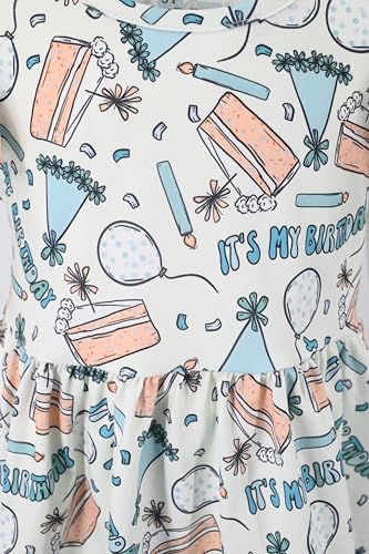 Image of Unique Baby Girls' Short Sleeve Everyday Printed Dresses for Kid and Toddler, Sizes 2T-12Y