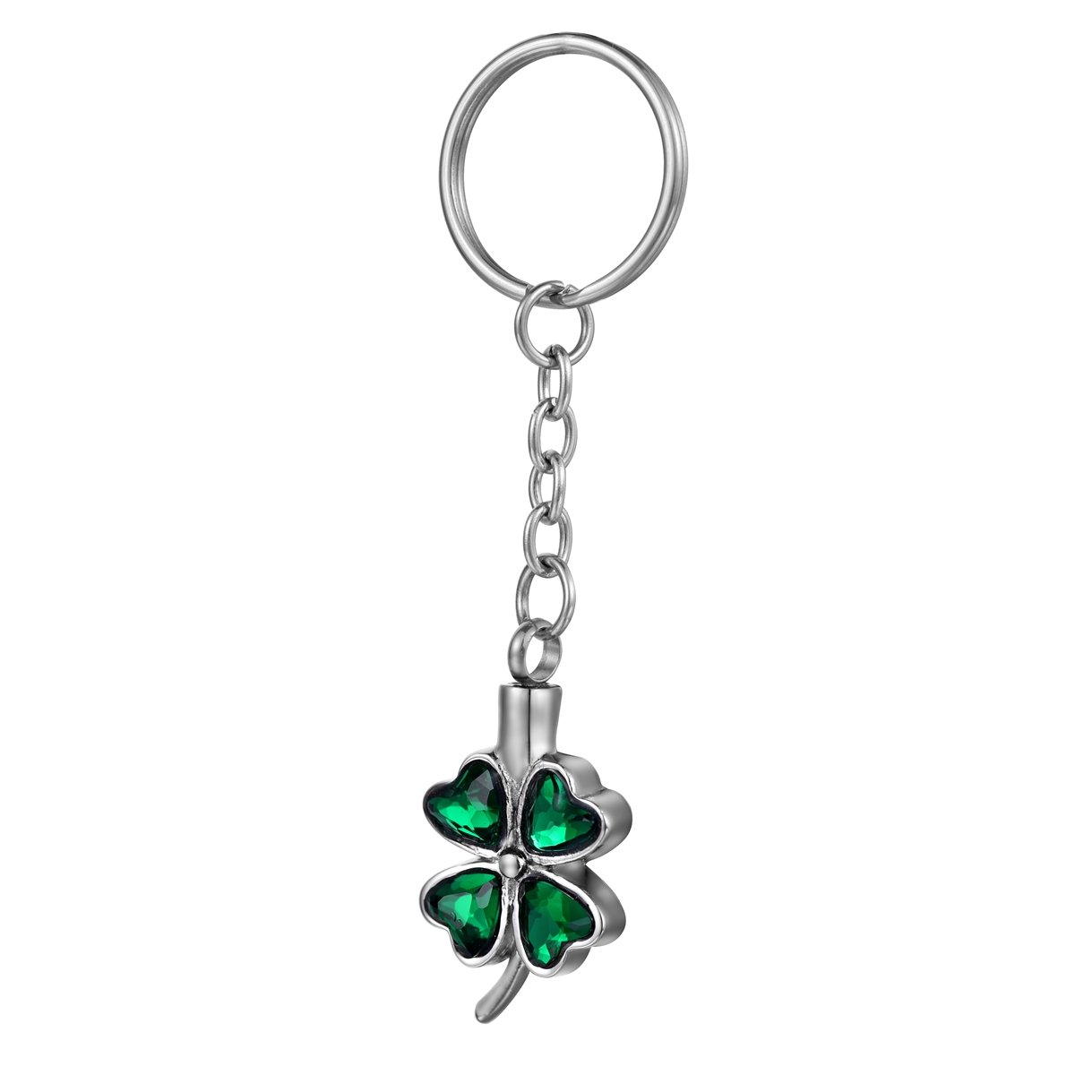 FCZDQFCZDQ Memorial Keychain Flower Stainless Steel Urn for Ashes Cremation Pendant