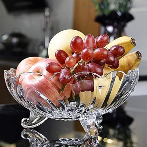 Housetronics Large Crystal Clear Glass Fruit Bowl, Creative Footed Modern Deep Dish Pudding Trifle Dessert Serving Bowl Ideal Decorative Bowls, Salad and Potpourri 23cm - Cosy Home Interiors Housetronics Large Crystal Clear Glass Fruit Bowl, Creative Footed Modern Deep Dish Pudding Trifle Dessert Serving Bowl Ideal Decorative Bowls, Salad and Potpourri 23cm - Image 2