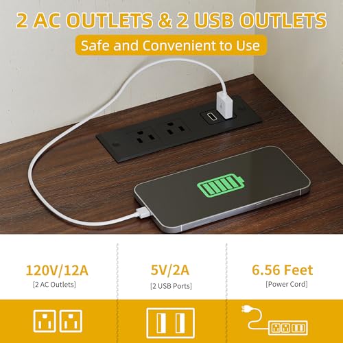 DWVO 67" Kitchen Bakers Rack Microwave Stand with Storage Cabinet, Farmhouse Pantry Buffet Cabinet, Coffee Bar w/Shutter-Doors, Kitchen Hutch w/Charging Station for Living Room, Dining Room, White