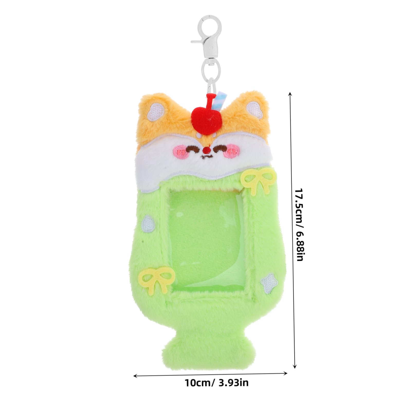 LALAFINA Cute Kpop Photocard Holder Keychain Plush Photo Card Sleeve for Boys and Girls Wallet Keychain Photo Holder Vertical Badge with Hollowout Design