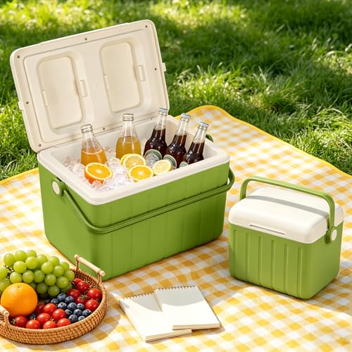 Image of 6Qt 13Qt 19Qt Northroad Camping Coolers,Stylish Macaron Color Durable Hard Cooler,Portable Insulated Ice Chest with 24 /48 Hour Ice Retention,Multi- Size for Camping,Picnic,Beach,Travel