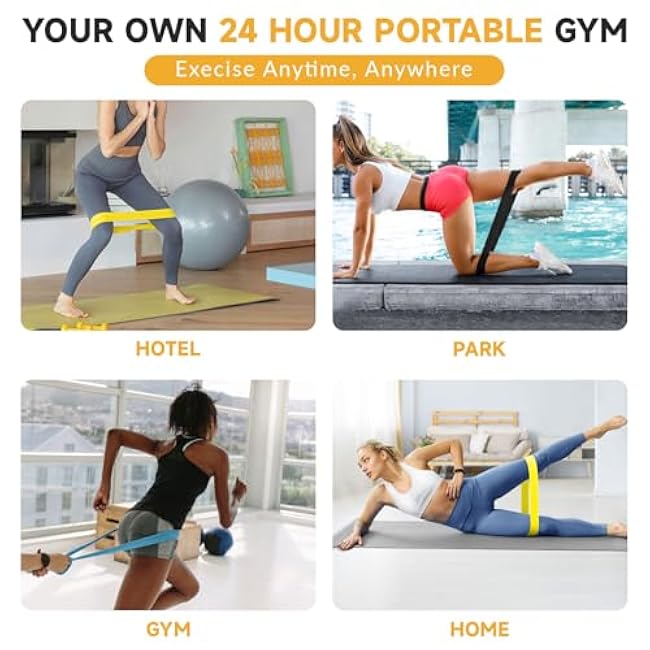 Resistance Bands for Working Out, Exercise Bands with 5 Resistance Levels, Elastic Stretch Band for Yoga Pilates Strength Training, Workout Band for Women and Men