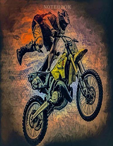 Notebook: Large 8.5x11 "Motocross" College Ruled Composition Notebook, 100 Pages; Great for Writing Drawing