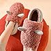 Zapatillas De Casa para Mujer Cerradas,Mao Shoes De Descarga, Las Mujeres Usan Invierno Interior Lindo Peluche De Peluche Rojo CáLido Casero Espeso Fondo De AlgodóN Zapatillas De AlgodóN-38/39_c
