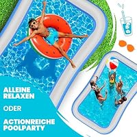 KESSER® Aufblasbarer Pool Familienpool für Kinder und Erwachsene Gartenschwimmbad Familienschwimmbad Sommer 305x183x56 cm Planschbecken 1180 Liter Füllmenge Kinderfreundlich Inkl. Flickzeug & Ball – Ansicht 8