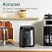 COSORI Heißluftfritteuse klein 2L, Mini-Airfryer für 1 Person, ideal für Camping, Reisen und Wohnmobile, schnell, kompakt, ohne Öl, energiesparend, Helles Schwarz, Dunkelgrau