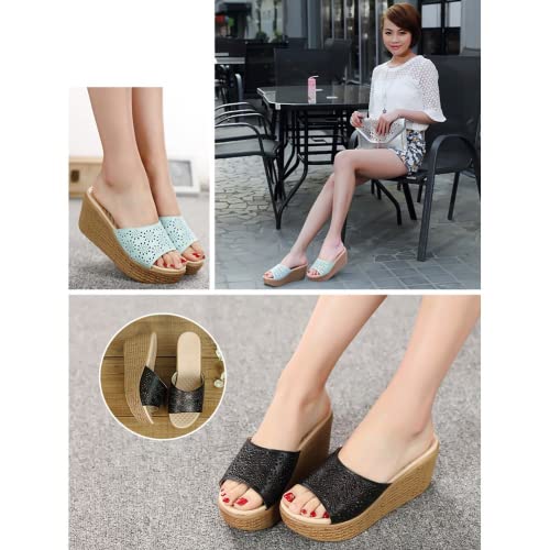 fereshte Women's Hollow Out Flower Sandals Platform Slide Open Toe Leather4