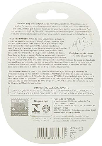 Chupeta Ocean PP Tamanho 1 (0-6 M), Multikids Baby, Verde/Branca