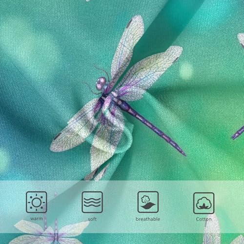 Toddler Girl Panties, Dragonflies Teal Green Gradient Girls Cotton Underwear, 2–8 Years3