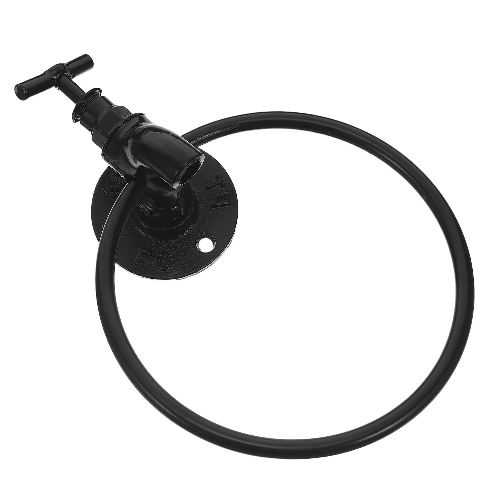 Anello Nero Ferro da Portasciugamani Parete in Rotondo | Bagno e Cucina, Installazione Verticale o Orizzontale, Stile Industriale, Finitura Antigraffio