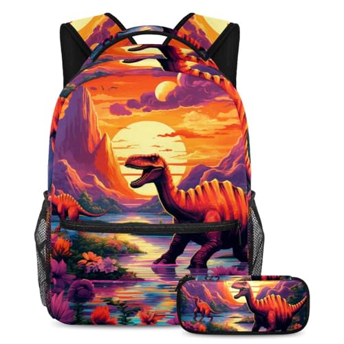 Sac à dos dinosaure Pop Art grand format pour soulager le dos des élèves
